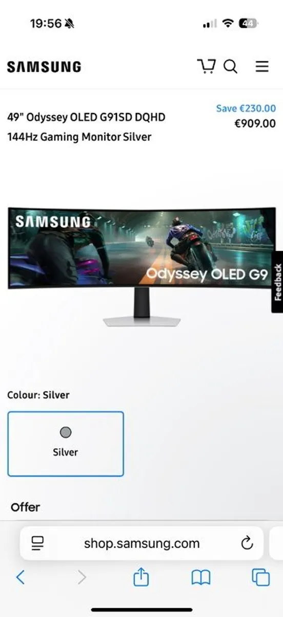 Price drop Samsung Odyssey OLED G9 Curve gaming monitor - Image 1