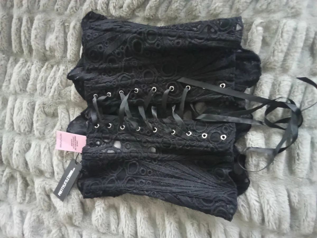 Womens Pretty little thing black corset size 12 - Image 2