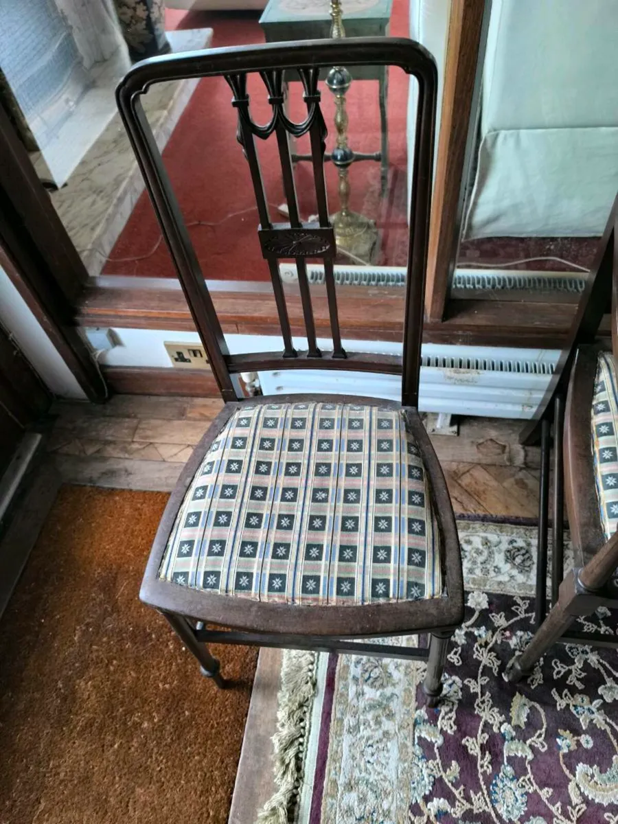 Antique chairs and 2 seater bench - Image 1