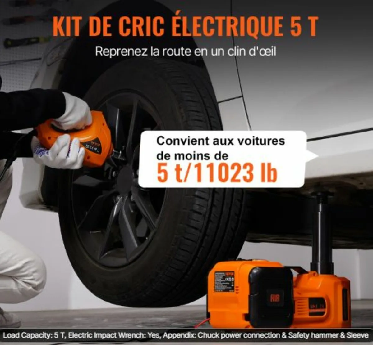 Electric Hydraulic Car Floor Jack 5 Ton 12V w/ - Image 2