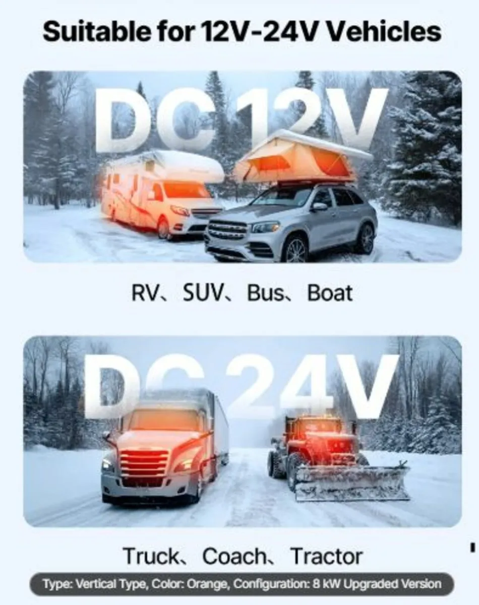 Diesel Air Heater,12-24V 8KW, Fast Heating Diesel - Image 3