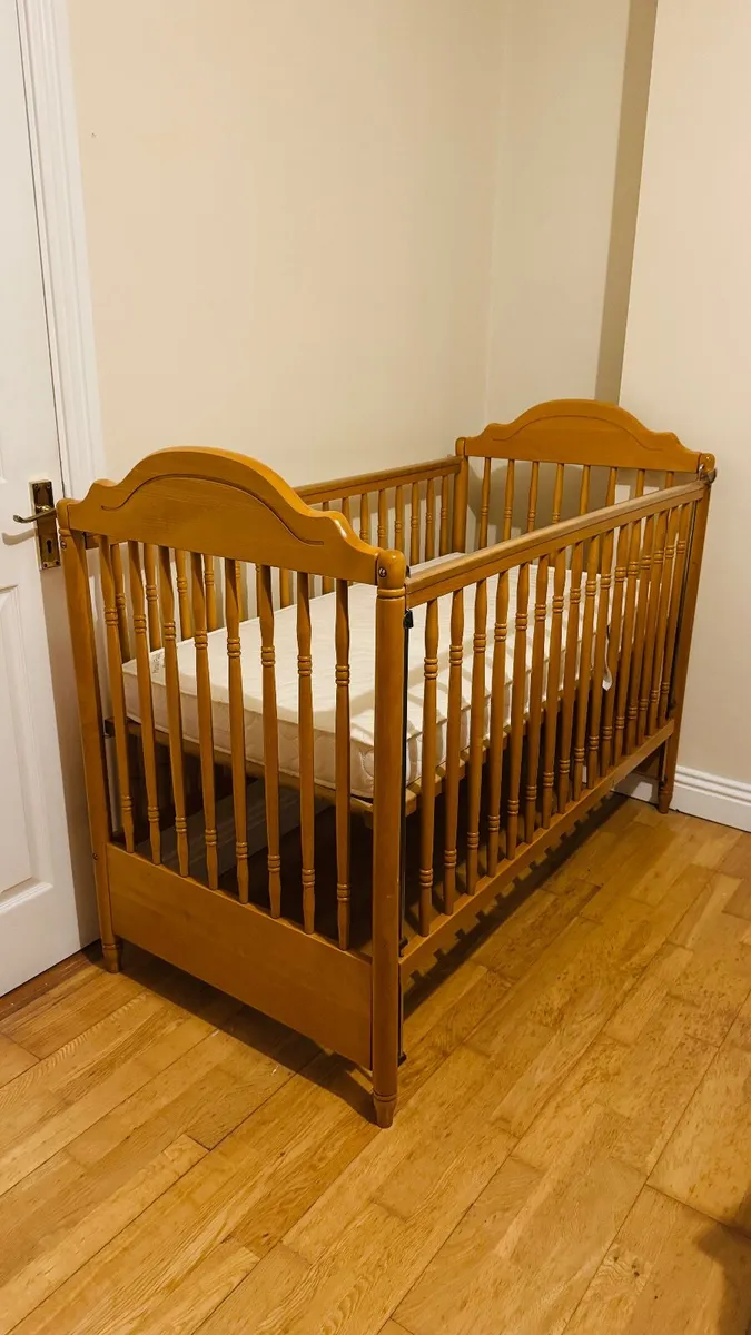 Mamas&Papas Solid Wood Baby Cot +Washable Mattress - Image 1
