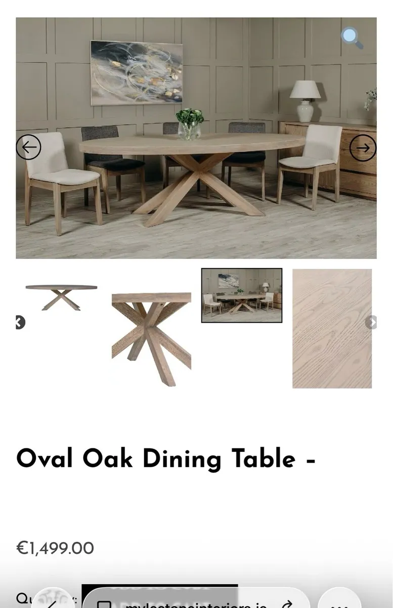 Oak Oval Dining Table Large 200cm New - Image 4