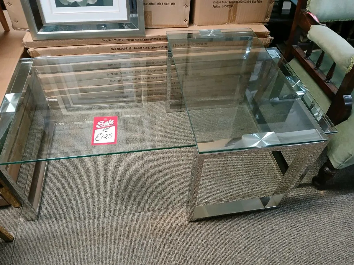 NEW IN BOXES glass coffee table sets - Image 2