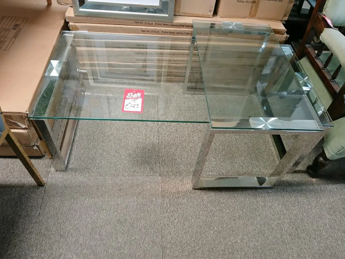 NEW IN BOXES glass coffee table sets - Image 3