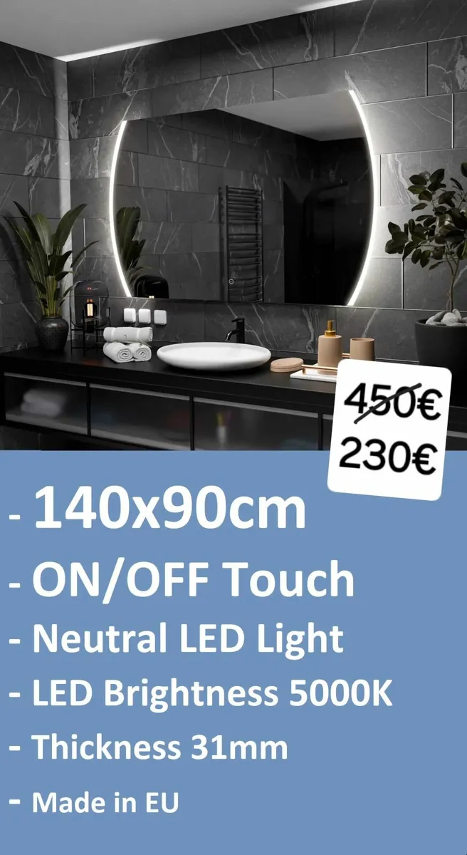 LED Bathroom Mirror 140x90cm