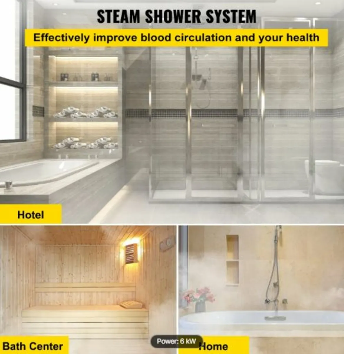 6KW Sauna Bath Steamer with LED Digital Display - Image 4