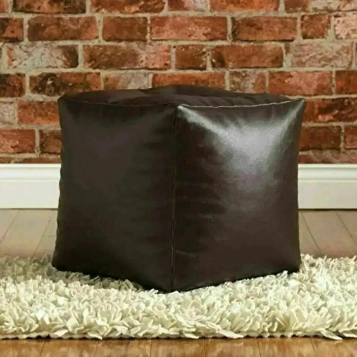 Unfilled Bean Bag Pouffe Cover Medium Brown - Image 3