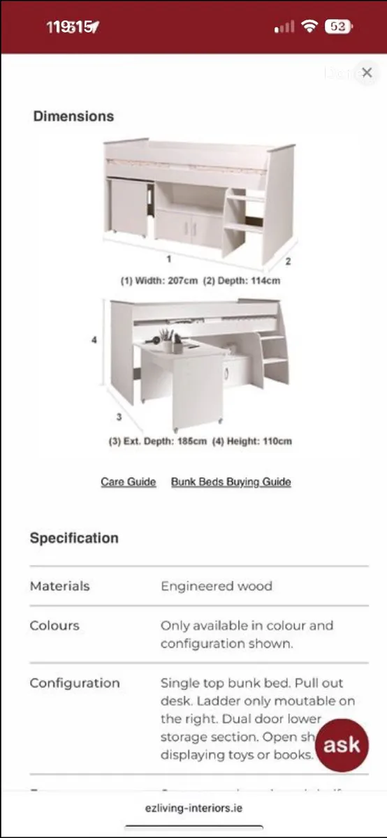 Midsleeper bed - Image 4