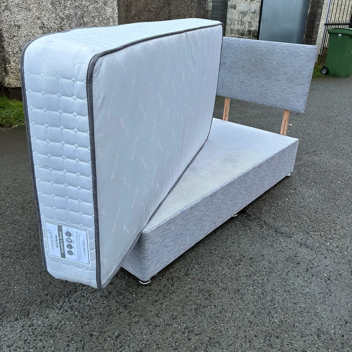 Grey Single Bed with Harvey Norman Mattress - Image 2