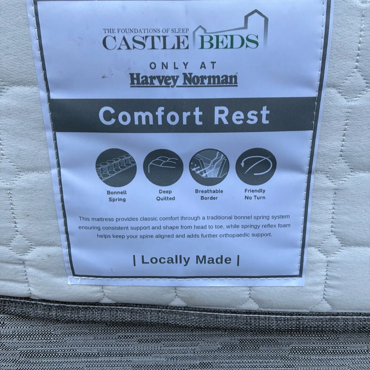 Grey Single Bed with Harvey Norman Mattress - Image 3