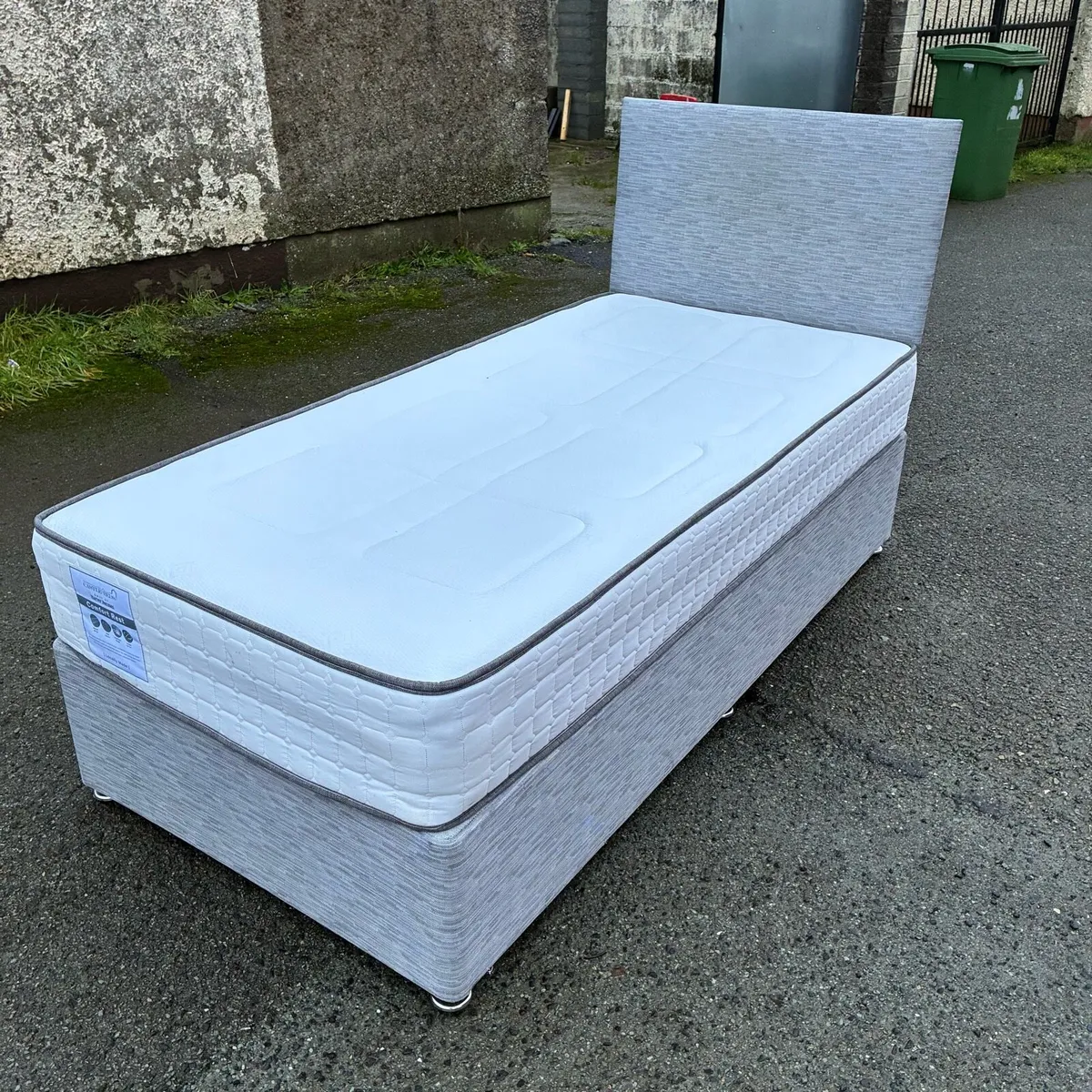 Grey Single Bed with Harvey Norman Mattress - Image 4