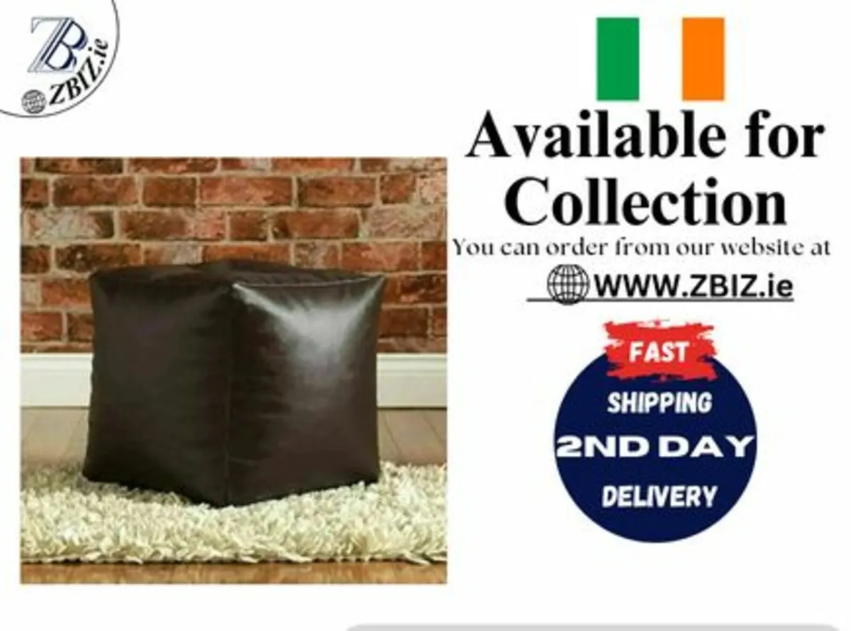 Unfilled Bean Bag Pouffe Cover Medium Brown - Image 1