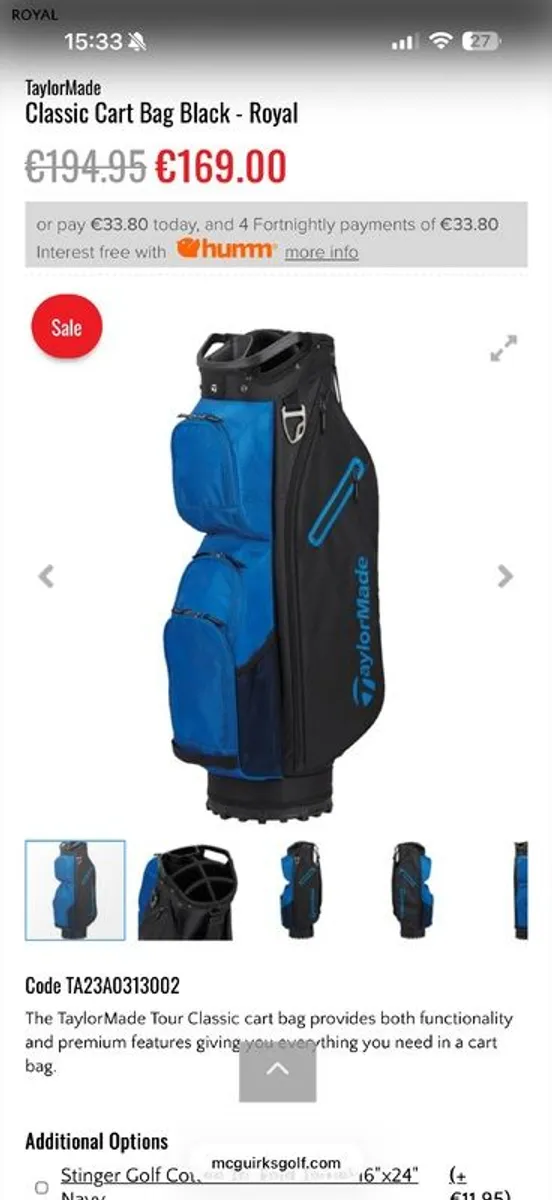 TaylorMade Classic Cart Bag - Image 1