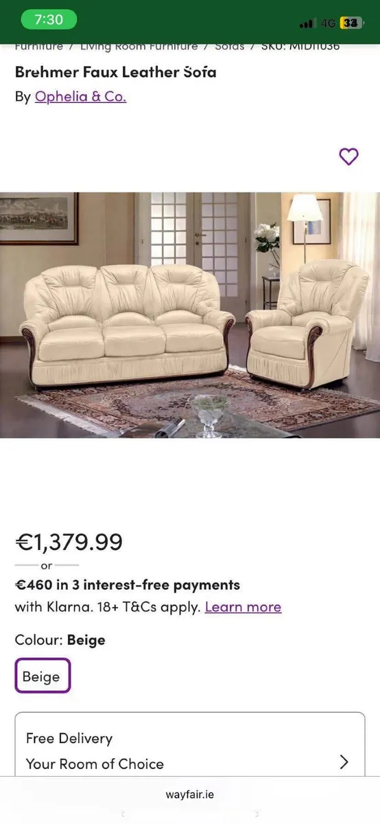 Couch and 1 seater great condition - Image 1