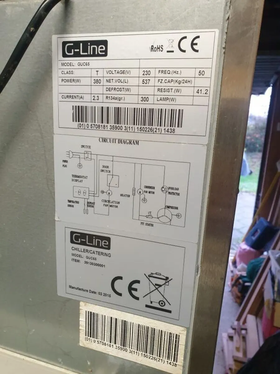 G-Line GUC65 Commercial Fridge - Low Hours, Excellent Condition Quick Sale - Image 2