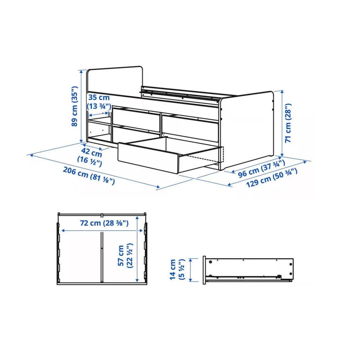 single bed with mattress - Image 3