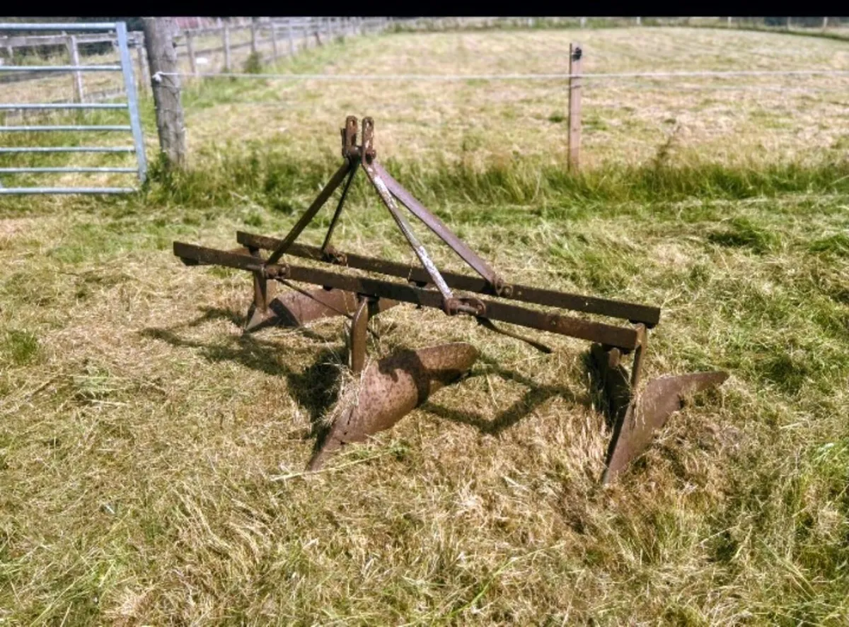 Vintage 2 furrow plough & 3 furrow drill plough - Image 1