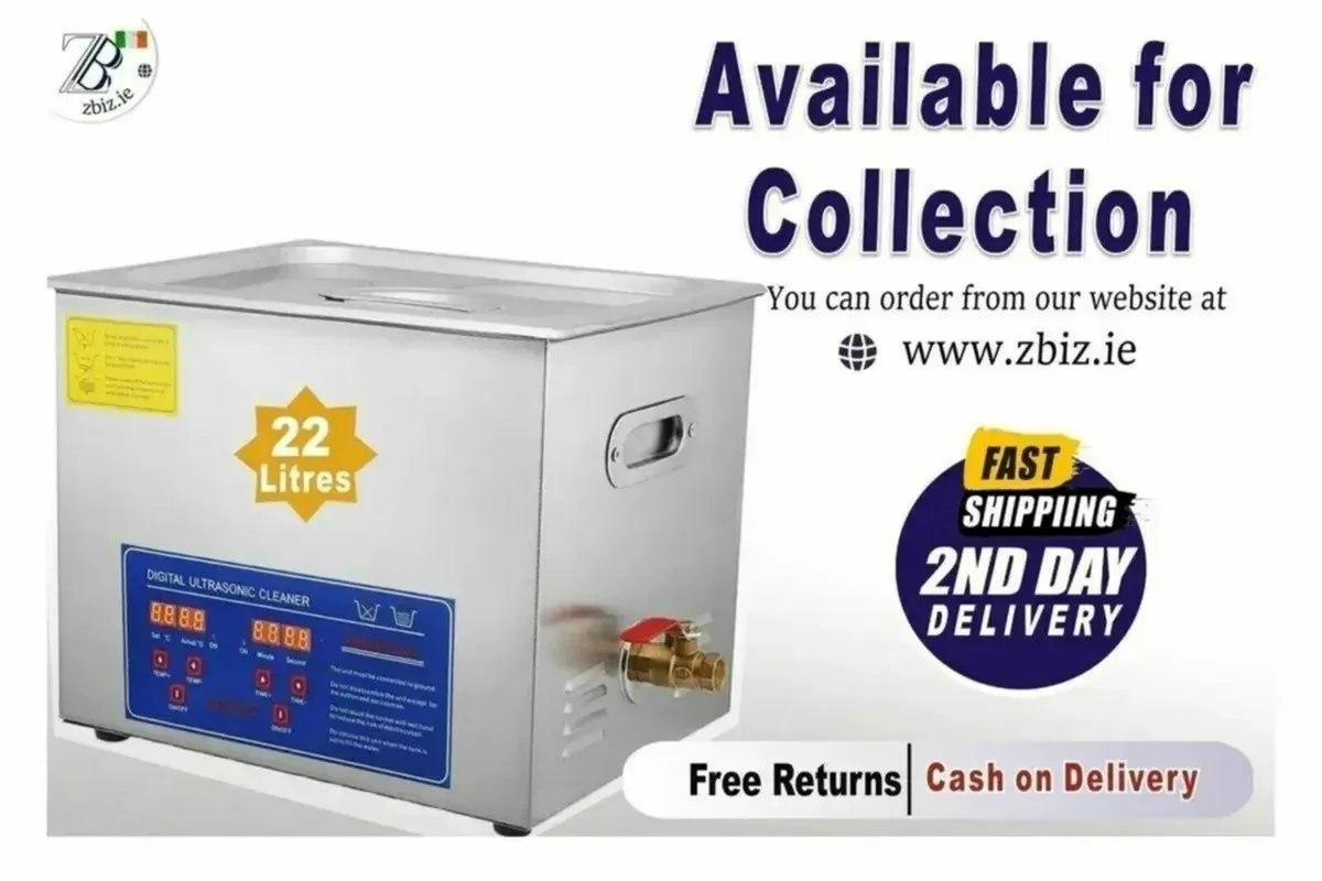 22L Heated Ultrasonic Cleaner with Digital Timer - Image 1