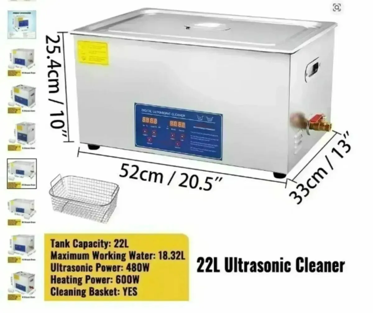 22L Heated Ultrasonic Cleaner with Digital Timer - Image 3