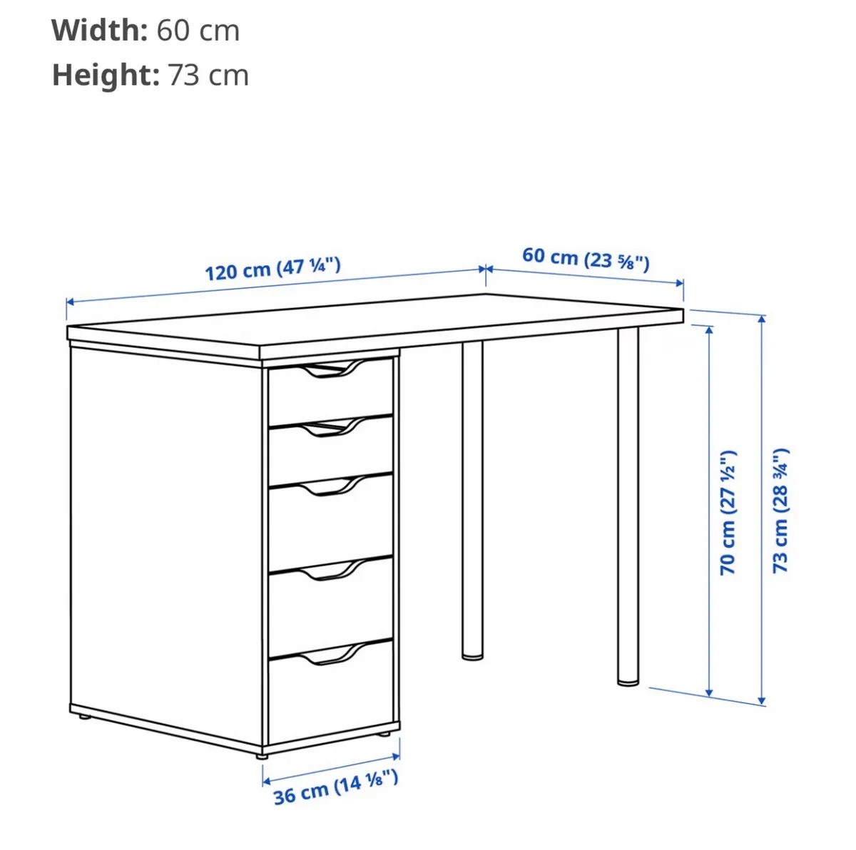 desk with drawers - Image 4