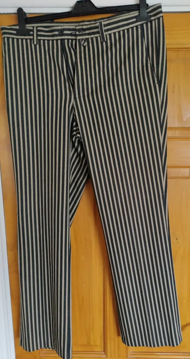 Galvin Green Pinstripe trousers 35/31 Blk/Gold - Image 2