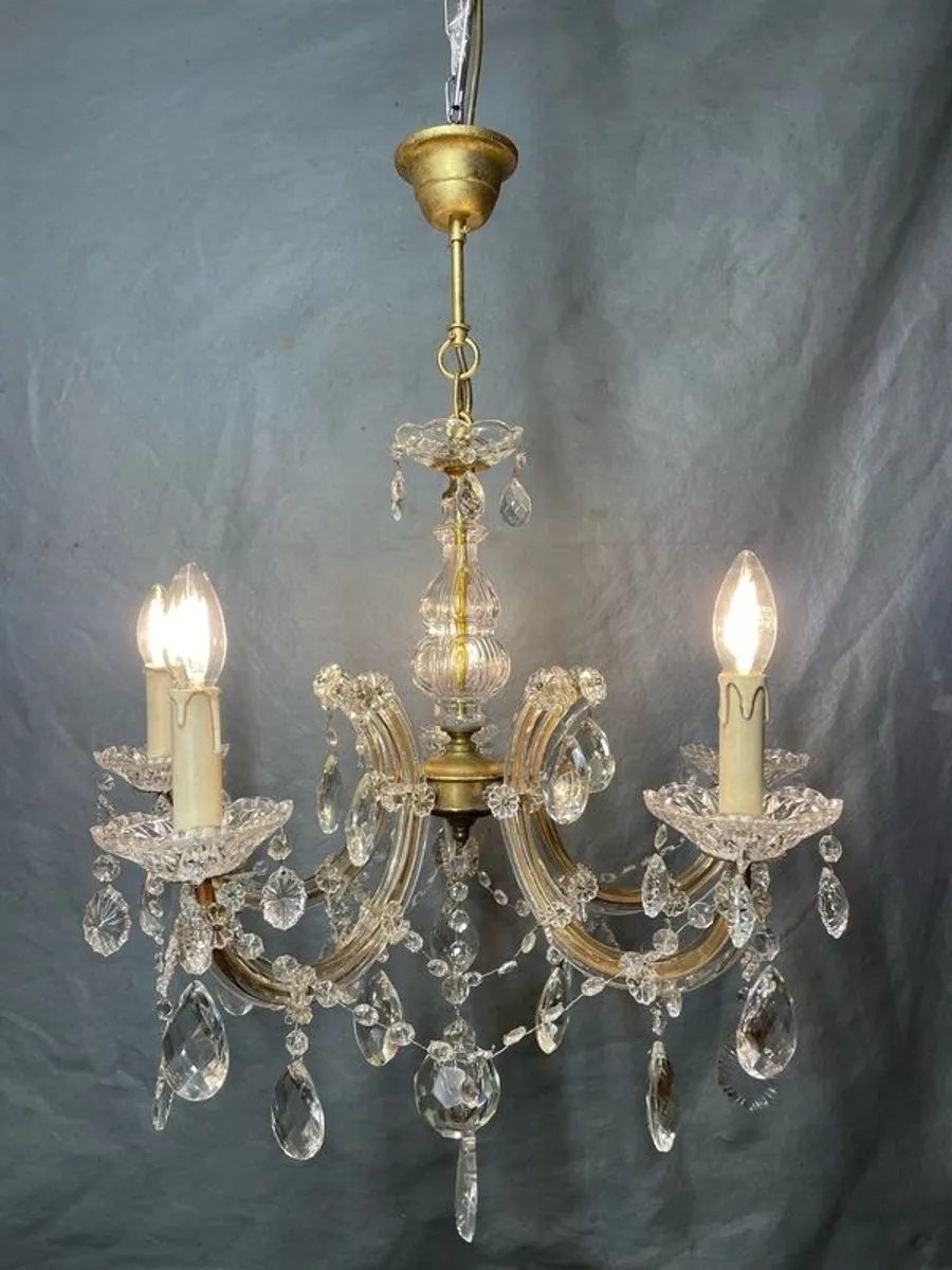 Beautiful 5 Branch Antique Marie Therese Chandelier. - Image 1
