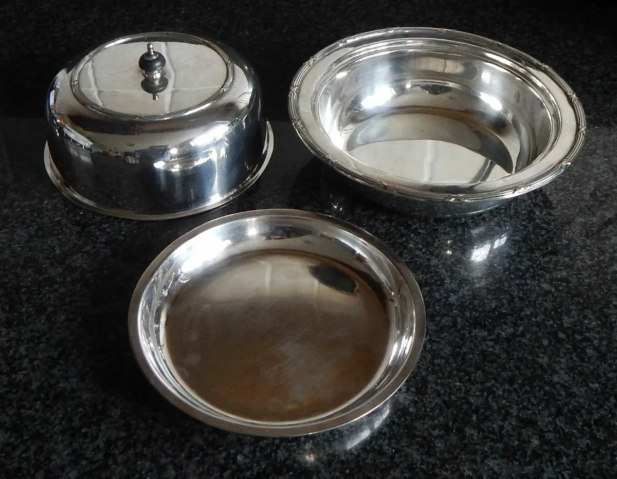 3 Part Silver Plated Muffin Dish/Food Warmer - Image 4