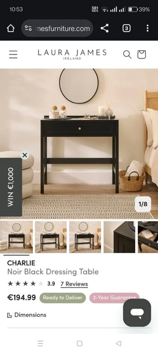 Laura James Charlie dressing table - Image 1