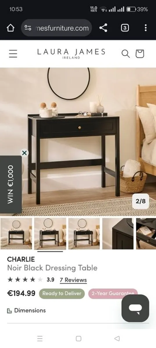 Laura James Charlie dressing table - Image 2