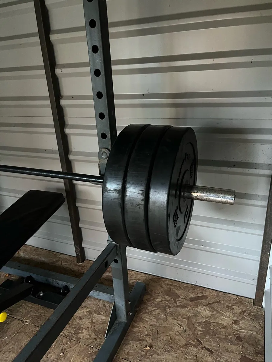 Power rack cage / 130kg Olympic weight set / bench - Image 4