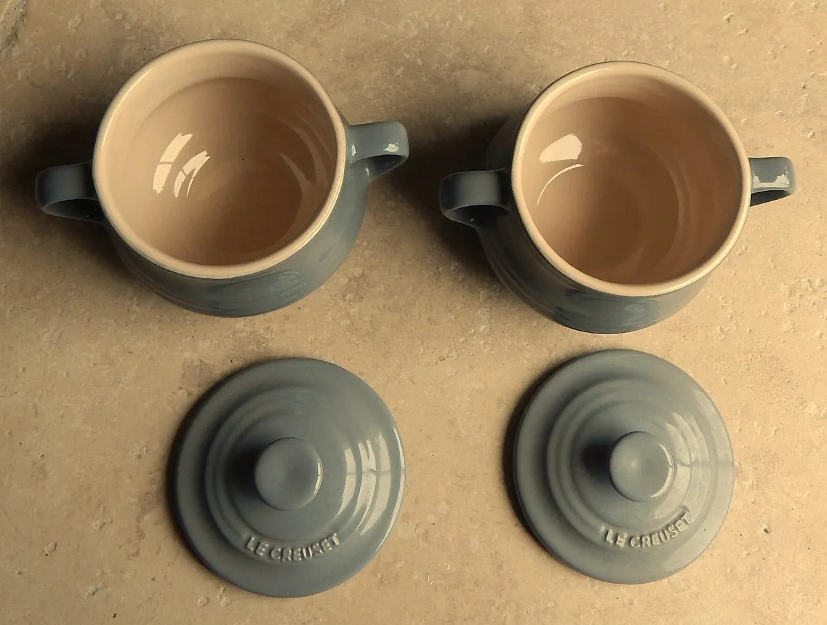 2 Le Creuset Soup/Mini Cocotte Stoneware Bowls - Image 3