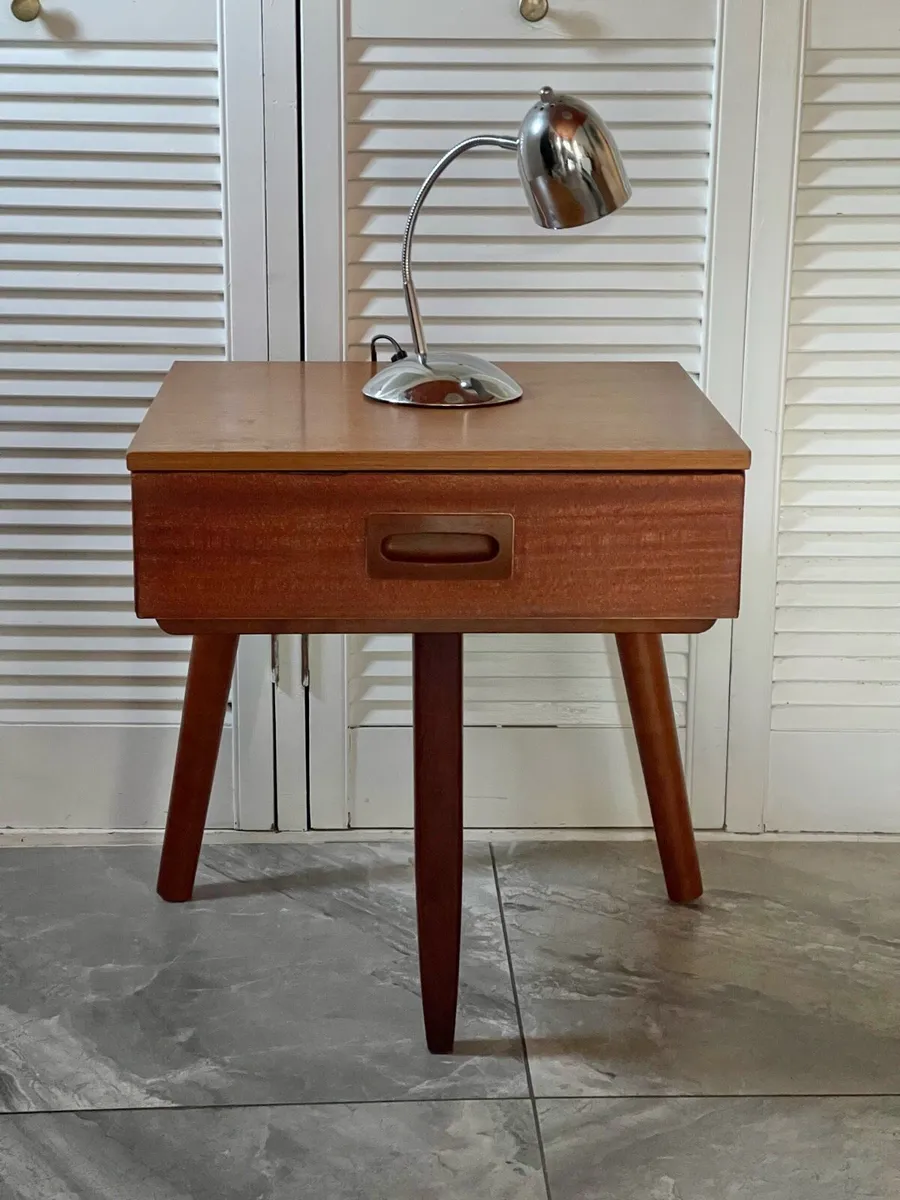 Mid century Danish bedsides and lamps - Image 2