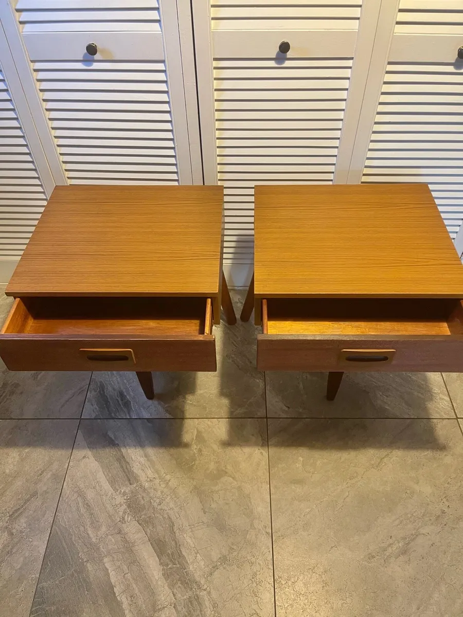 Mid century Danish bedsides and lamps - Image 3