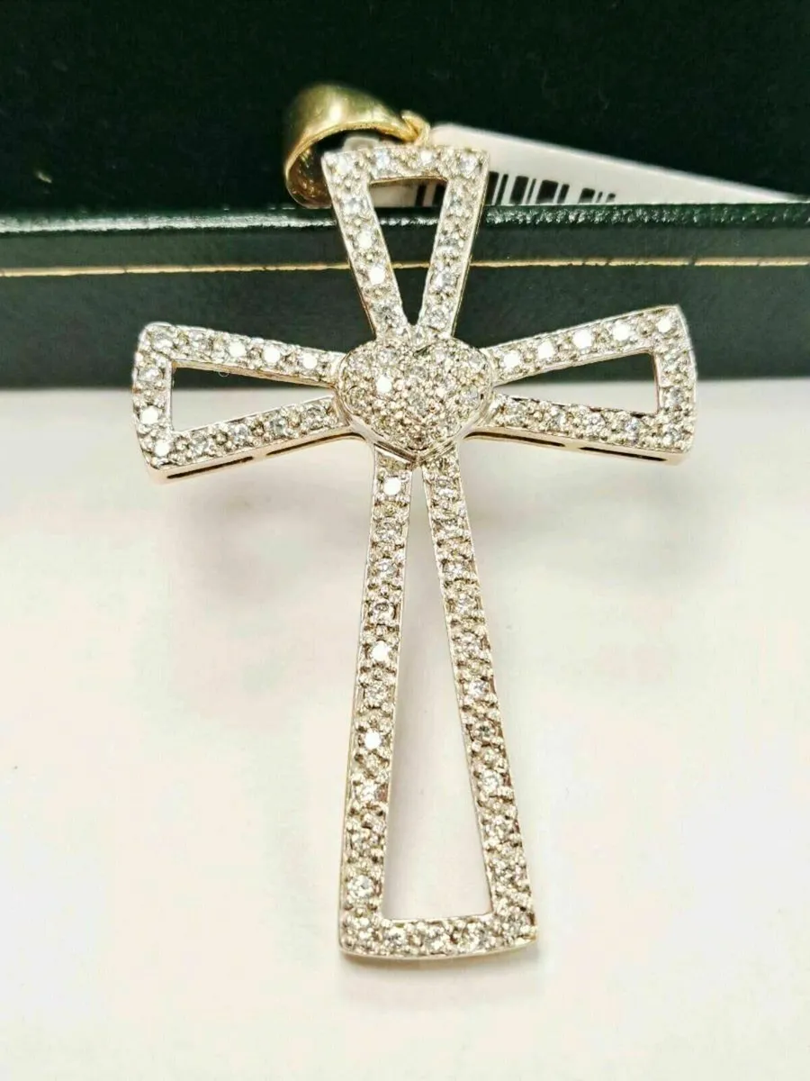9K Gold Cross Cizat Pendant - Image 1