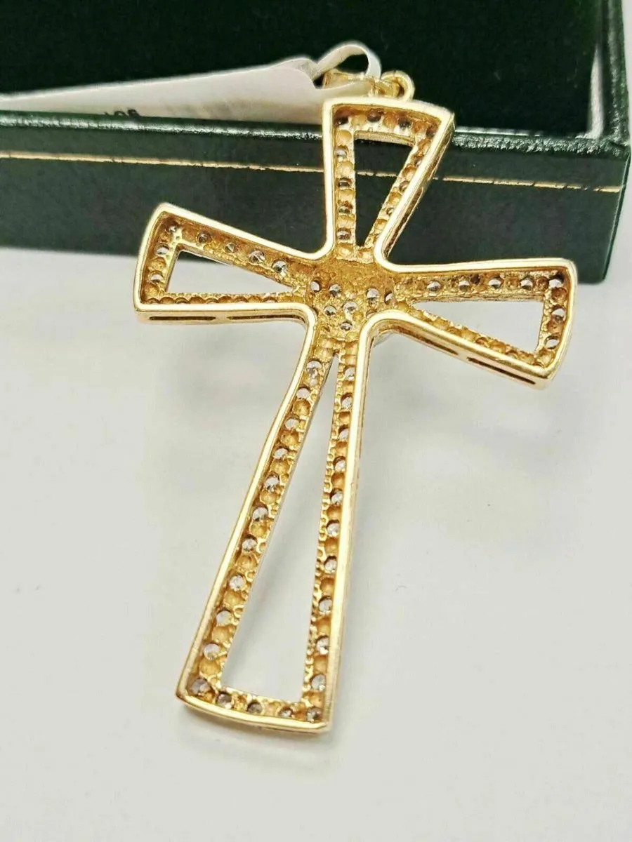 9K Gold Cross Cizat Pendant - Image 2