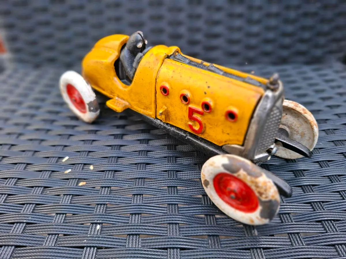 Old Heavy Cast Iron Race Car - Image 1