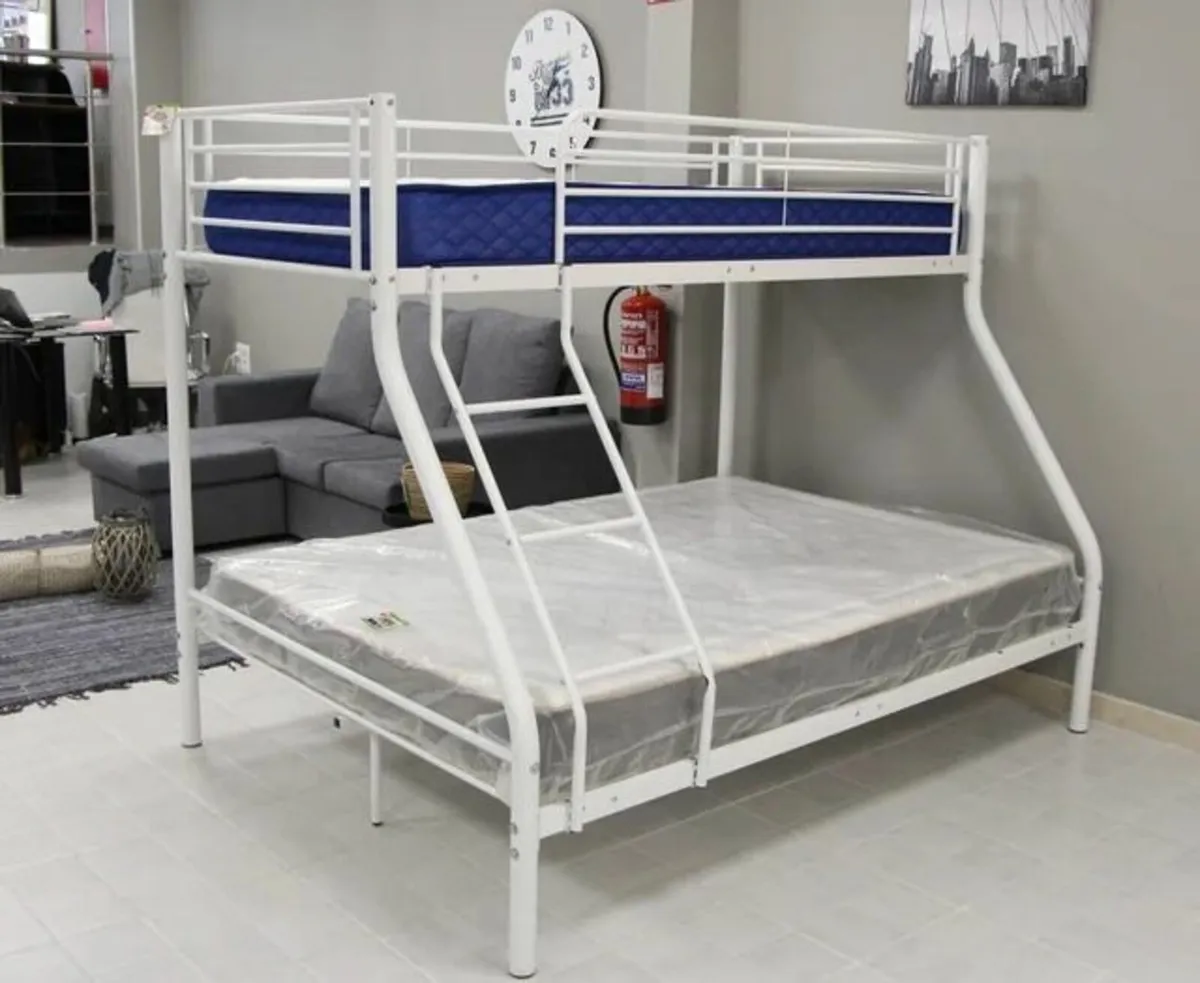 White Double Metal Bunk Bed FREE DELIVERY - Image 1