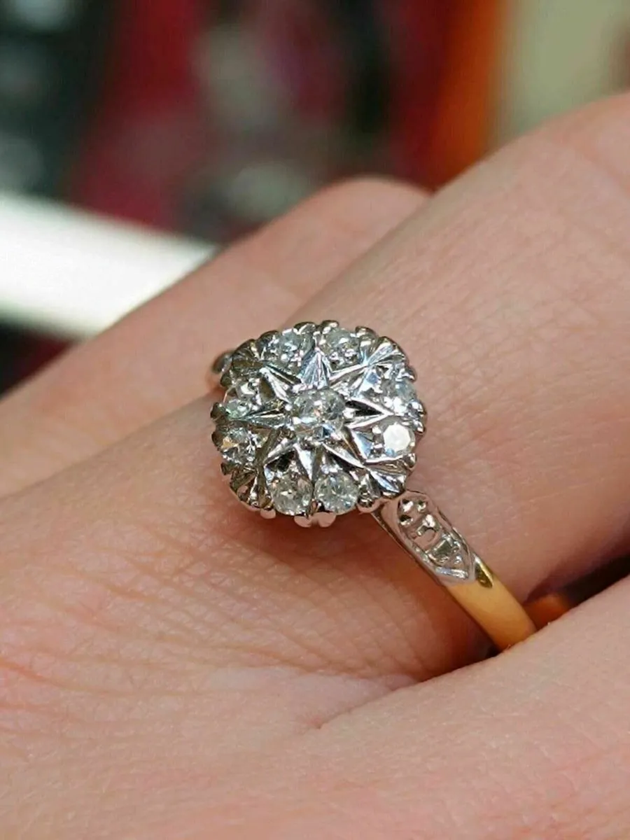 Vintage Diamond Ring, 18 K Gold & Platinum - Image 3