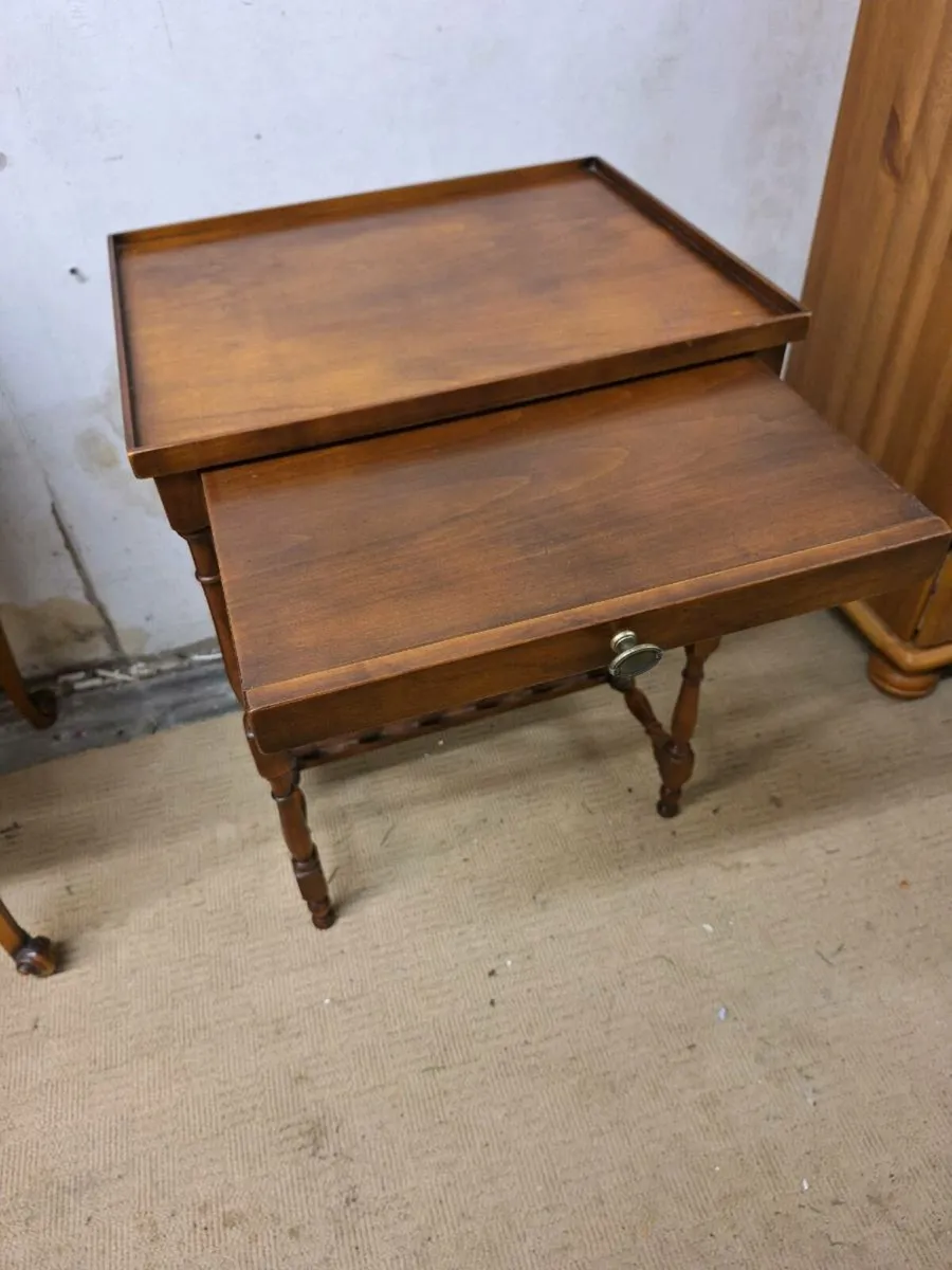 Vintage french tea cart with magazine rack - Image 2