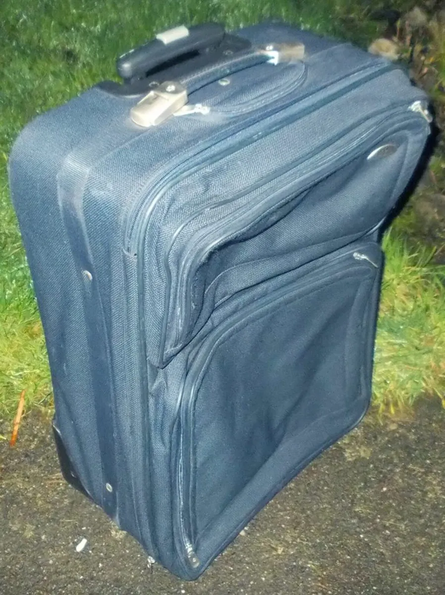 Navy Blue Samsonite Large Canvas Suitcase - Image 1