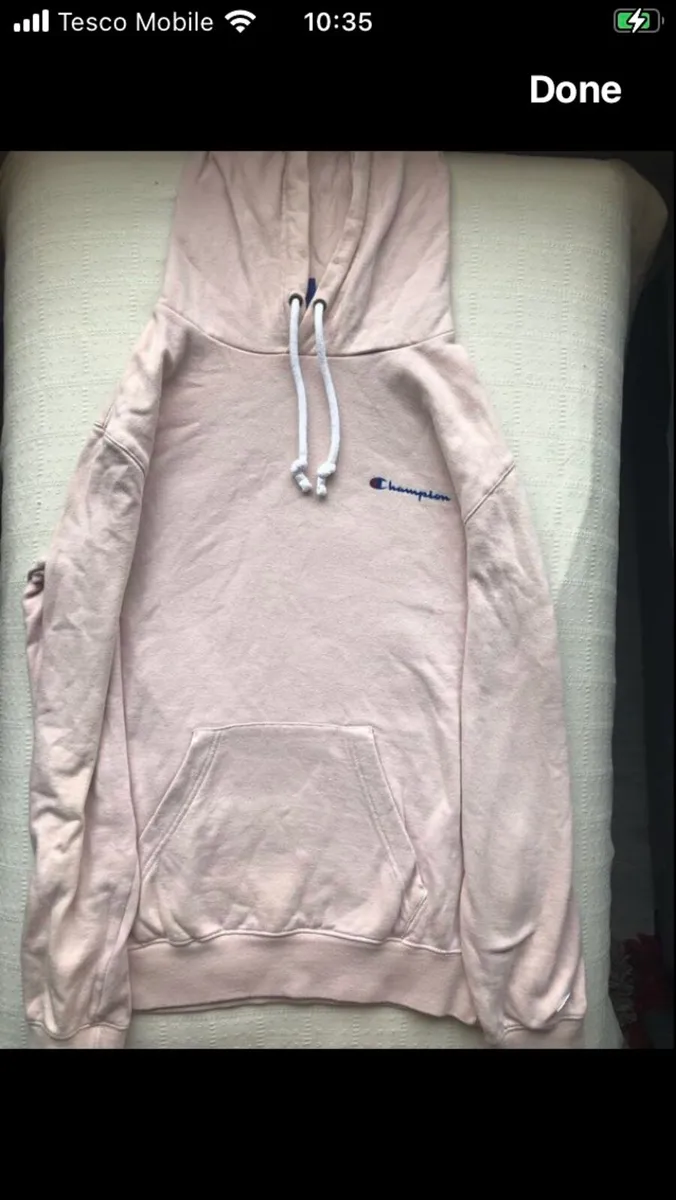 Champion Men's light pink hoodie - Image 1