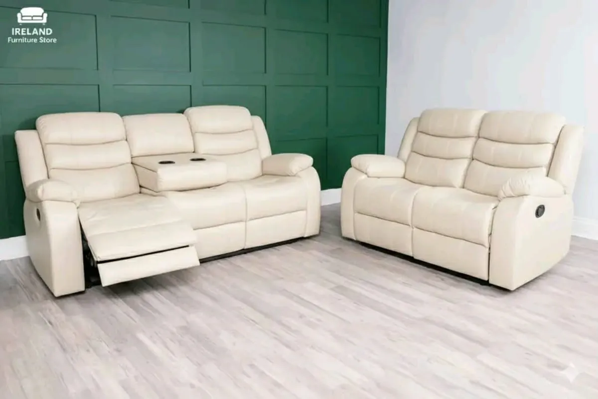 Roma 3+2 Manual Leather Recliner Sofa - Image 2