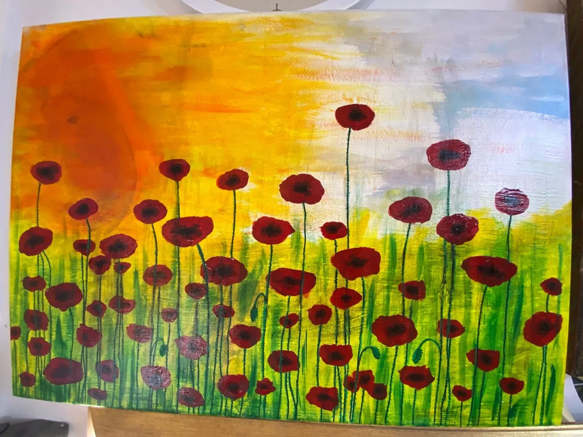Acrylic painting poppies - Image 1
