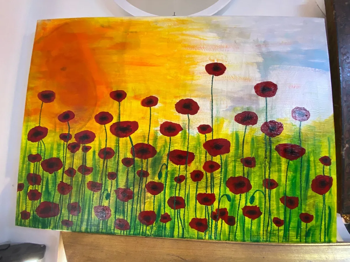 Acrylic painting poppies - Image 2