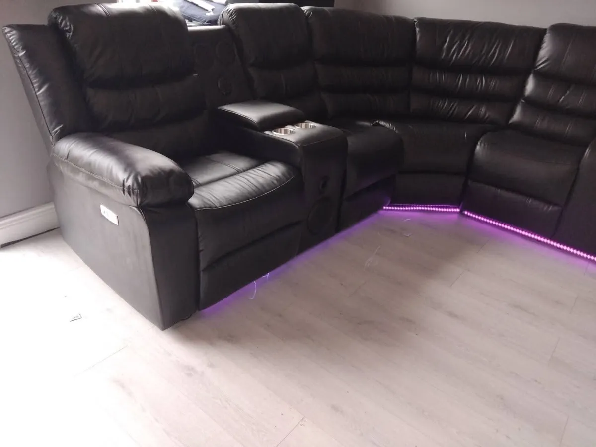 Athens Electric Reclining Corner Sofa With Speaker - Image 2
