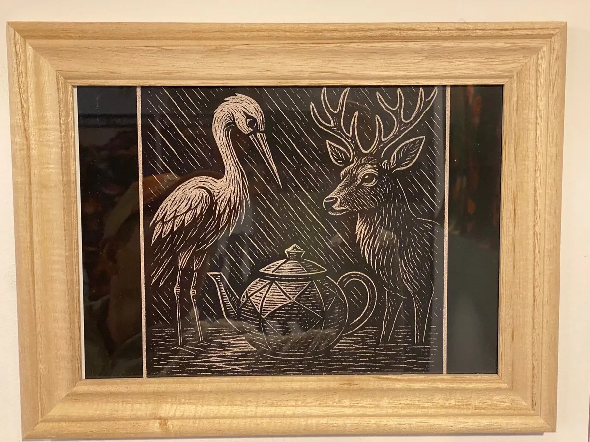 Wooden framed picture