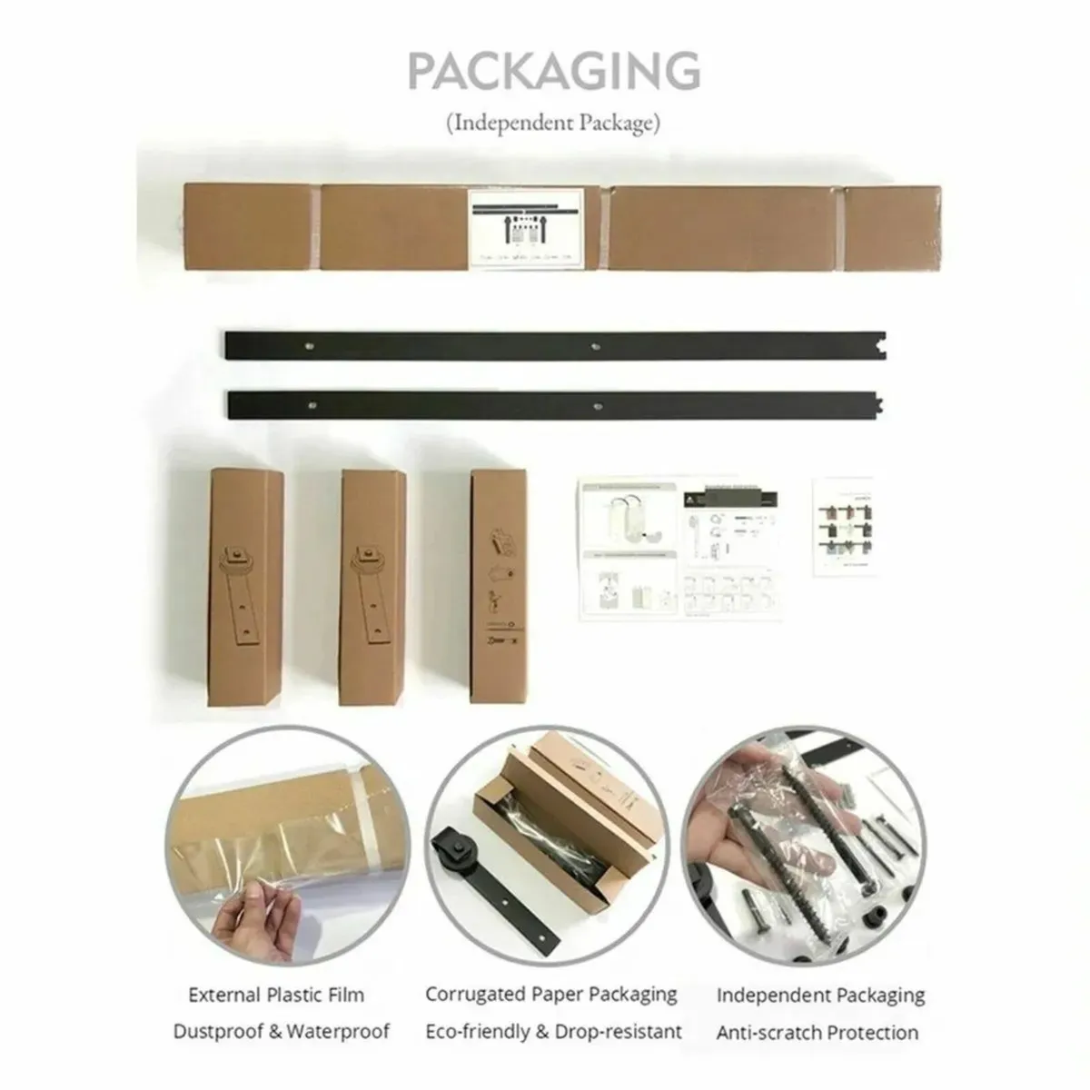 Double Sliding Barn Door Kit 10FT Hardware - Image 2