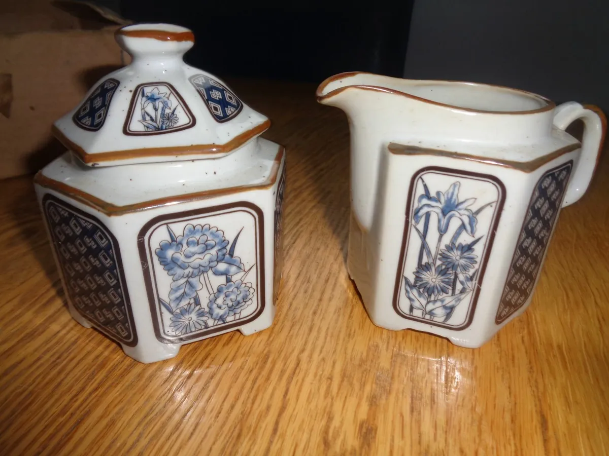 Ceramic Milk Jug and Sugar Bowl for Sale - Image 1