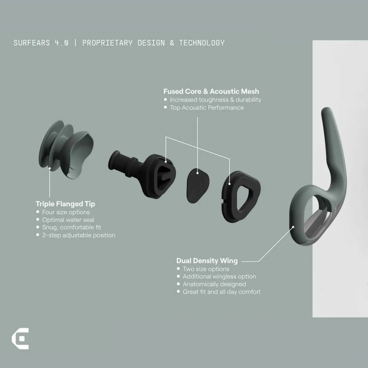 Surf Ears 4, adult: let sound in, keep water out - Image 3